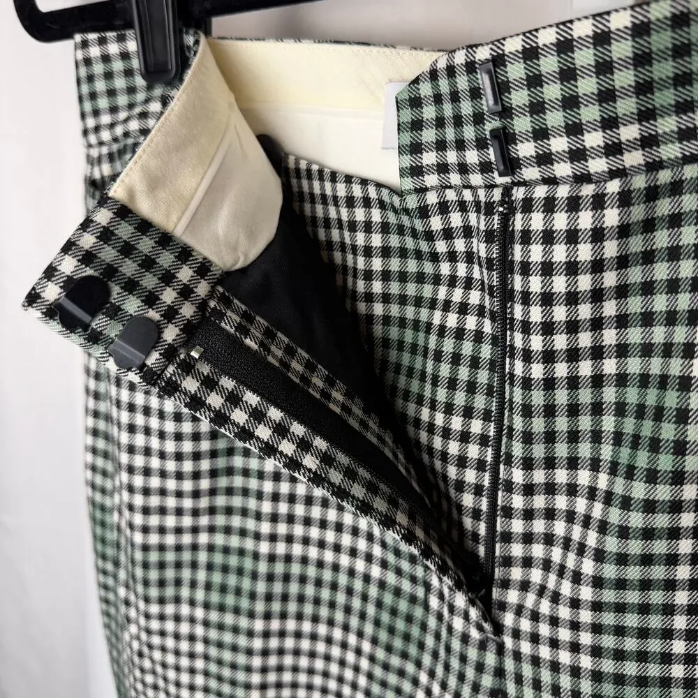 M.M.LaFleur Smith Straight Trouser Check Plaid Sharkskin Wool Pants 2 Preppy - Picture 8 of 9